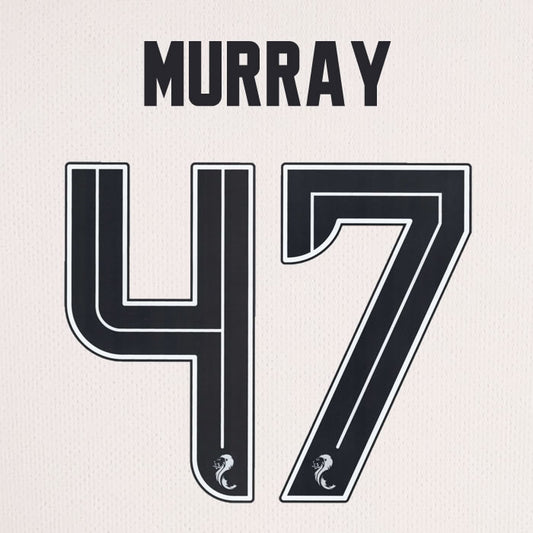 2025 2026 Celtic MURRAY 47 WHITE 3RD OFFICIAL PLAYER SIZE NAMESET