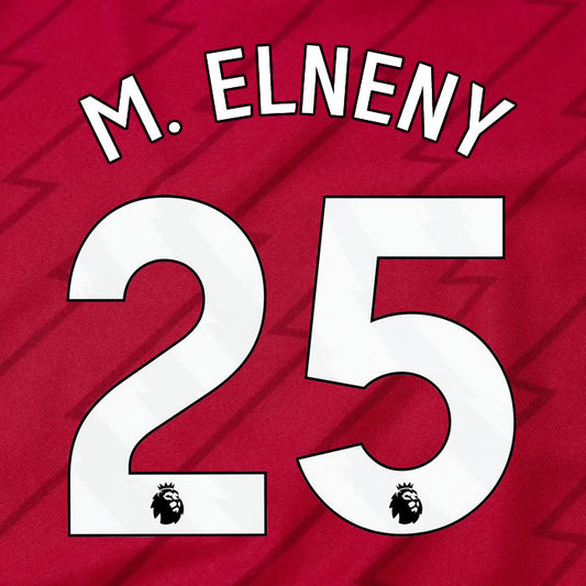 2023 2024 OFFICIAL ARSENAL M. ELNENY 25 HOME PLAYER SIZE NAME SET