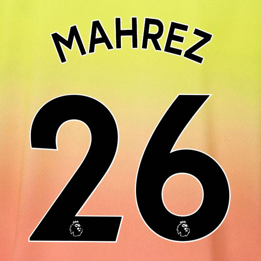 2019 2020 MANCHESTER CITY MAHREZ 26 WHITE 3RD OFFICIAL PLAYER SIZE NAME SET