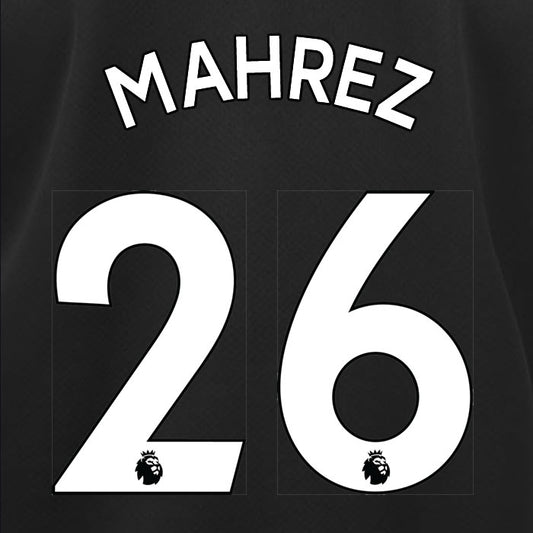 2019 2020 MANCHESTER CITY MAHREZ 26 WHITE AWAY OFFICIAL PLAYER SIZE NAME SET