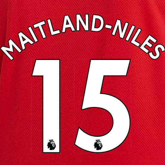 2019 2020 ARSENAL MAITLAND-NILES 15 WHITE HOME OFFICIAL PLAYER SIZE NAME SET