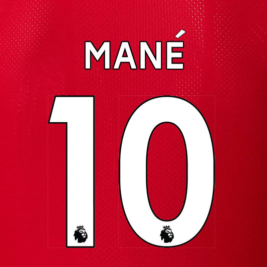 2019 2020 LIVERPOOL MANÉ 10 WHITE HOME OFFICIAL PLAYER SIZE NAME SET
