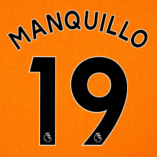 2019 2020 NEWCASTLE UNITED MANQUILLO 19 WHITE 3RD OFFICIAL PLAYER SIZE NAME SET