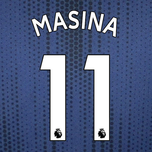 2019 2020 WATFORD MASINA 11 WHITE AWAY OFFICIAL PLAYER SIZE NAME SET