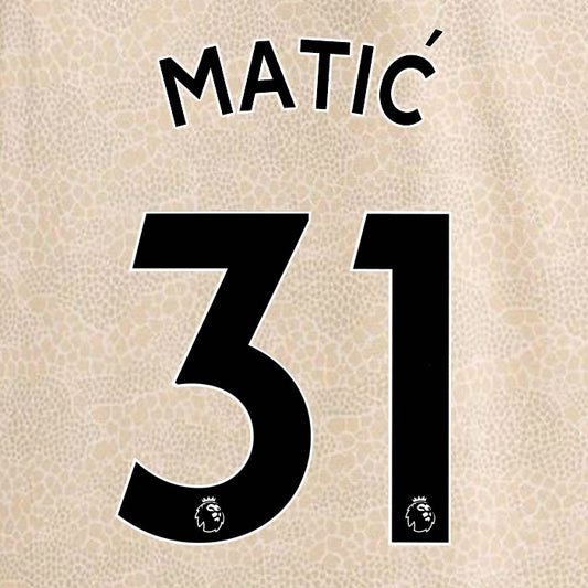 2019 2020 MANCHESTER UNITED MATIC 31 WHITE AWAY OFFICIAL PLAYER SIZE NAME SET