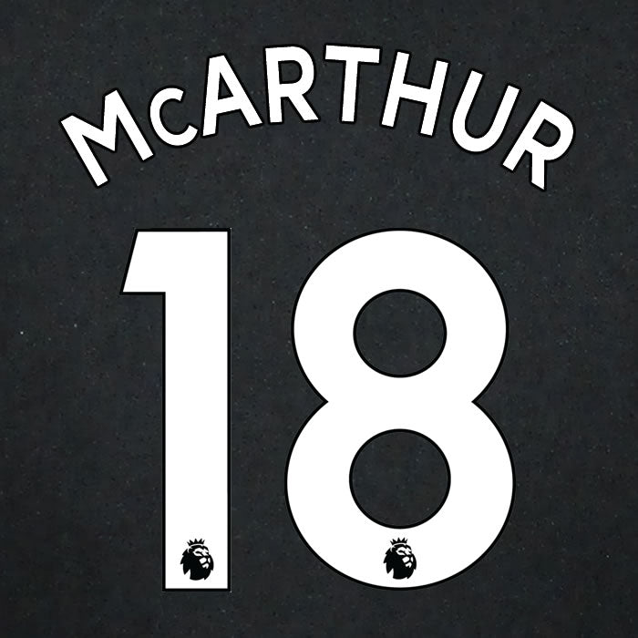 2019 2020 CRYSTAL PALACE MCARTHUR 18 WHITE AWAY OFFICIAL PLAYER SIZE NAME SET