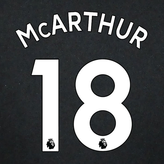 2019 2020 CRYSTAL PALACE MCARTHUR 18 WHITE AWAY OFFICIAL PLAYER SIZE NAME SET