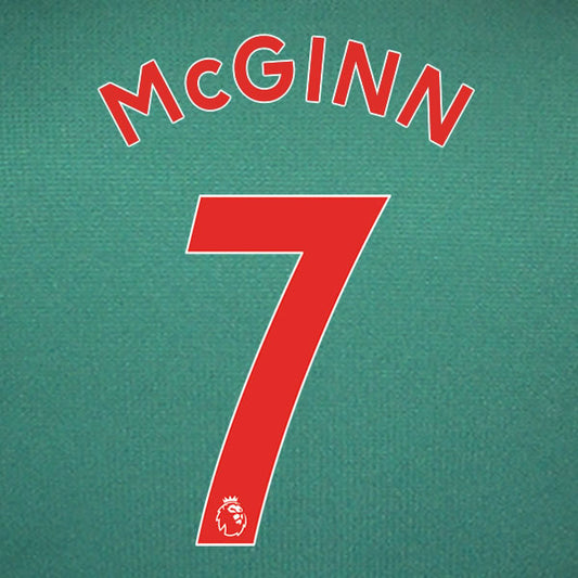 2019 2020 ASTON VILLA MCGINN 7 WHITE 3RD OFFICIAL PLAYER SIZE NAME SET