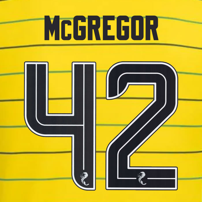 2024 2025 Celtic McGREGOR 42 WHITE AWAY OFFICIAL PLAYER SIZE NAMESET
