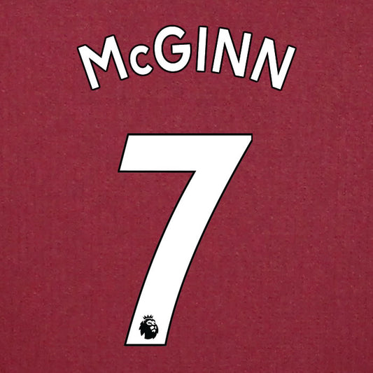 2019 2020 ASTON VILLA MCGINN 7 WHITE HOME OFFICIAL PLAYER SIZE NAME SET