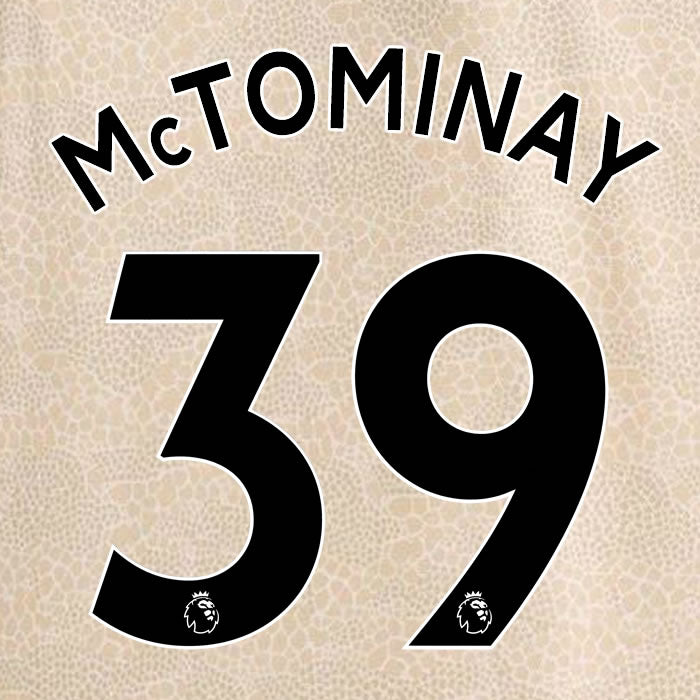 2019 2020 MANCHESTER UNITED MCTOMINAY 39 WHITE AWAY OFFICIAL PLAYER SIZE NAME SET