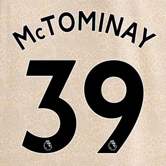 2019 2020 MANCHESTER UNITED MCTOMINAY 39 WHITE AWAY OFFICIAL PLAYER SIZE NAME SET