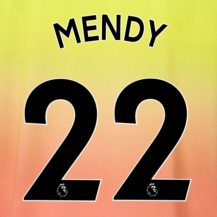 2019 2020 MANCHESTER CITY MENDY 22 WHITE 3RD OFFICIAL PLAYER SIZE NAME SET