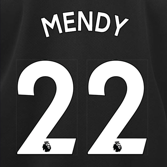 2019 2020 MANCHESTER CITY MENDY 22 WHITE AWAY OFFICIAL PLAYER SIZE NAME SET