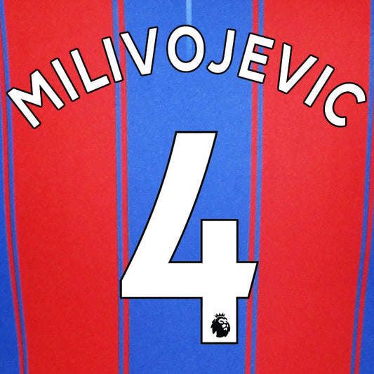 2019 2020 CRYSTAL PALACE MILIVOJEVIĆ 4 WHITE HOME OFFICIAL PLAYER SIZE NAME SET