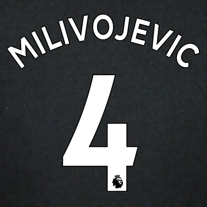 2019 2020 CRYSTAL PALACE MILIVOJEVIĆ 4 WHITE AWAY OFFICIAL PLAYER SIZE NAME SET