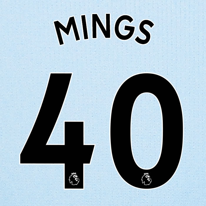 2019 2020 ASTON VILLA MINGS 40 WHITE AWAY OFFICIAL PLAYER SIZE NAME SET