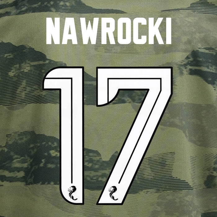 2024 2025 Celtic NAWROCKI 17 WHITE 3RD OFFICIAL PLAYER SIZE NAMESET