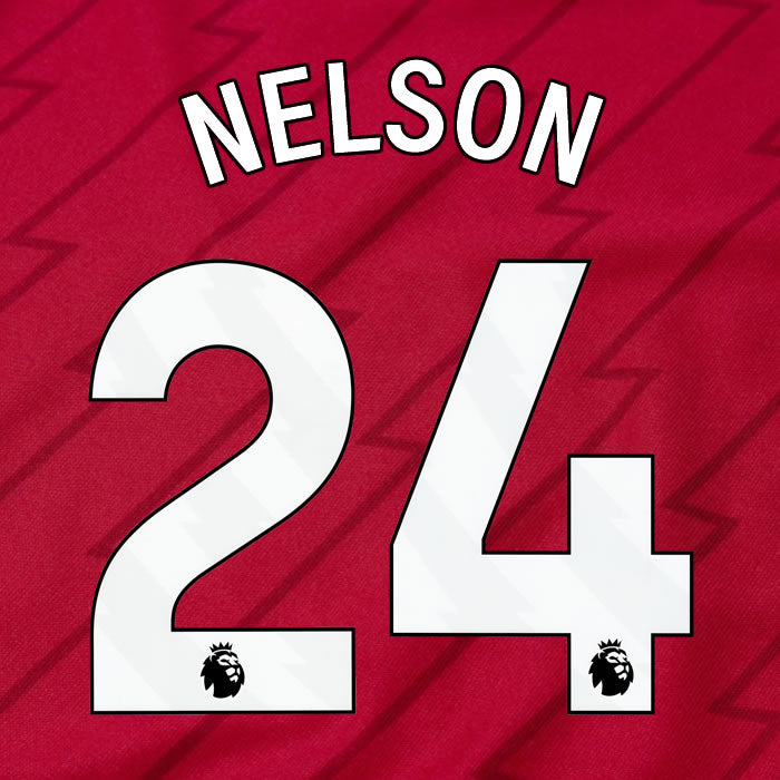 2023 2024 OFFICIAL ARSENAL NELSON 24 HOME PLAYER SIZE NAME SET