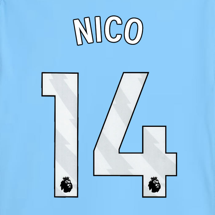 2025 2026 MANCHESTER CITY GONZÁLEZ 14 WHITE HOME PLAYER SIZE NAME SET