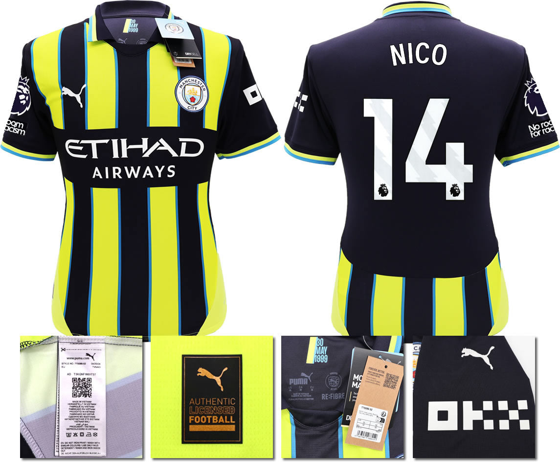 BNWT 2024 2025 MAN CITY PUMA AWAY NICO 14 FOOTBALL SHIRT