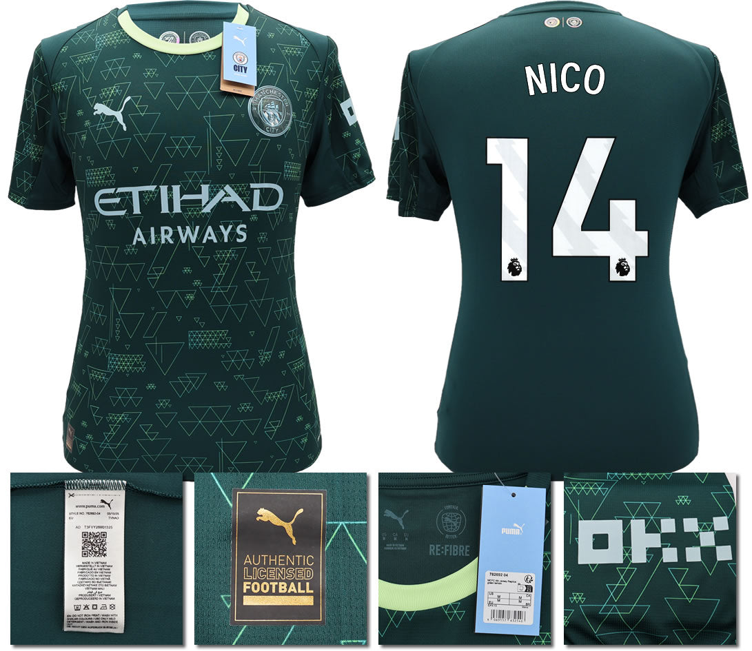 BNWT 2025 2026 MAN CITY PUMA 4TH NICO 14 FOOTBALL SHIRT
