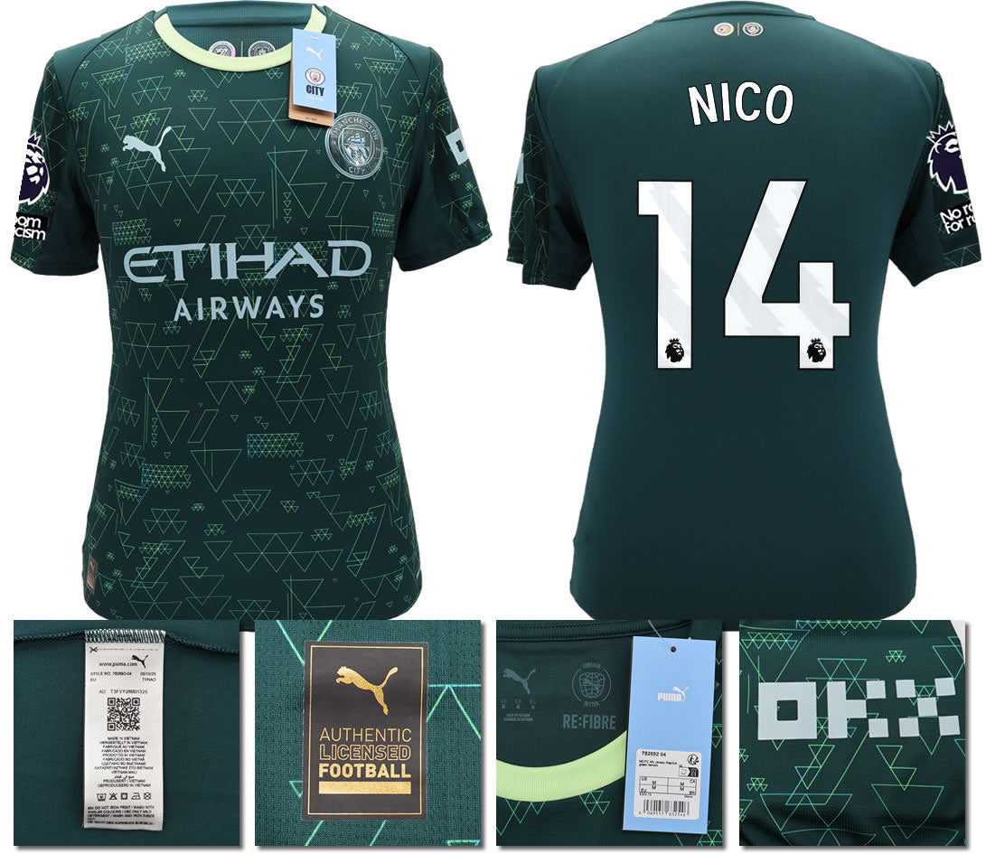 BNWT 2025 2026 MAN CITY PUMA 4TH NICO 14 FOOTBALL SHIRT