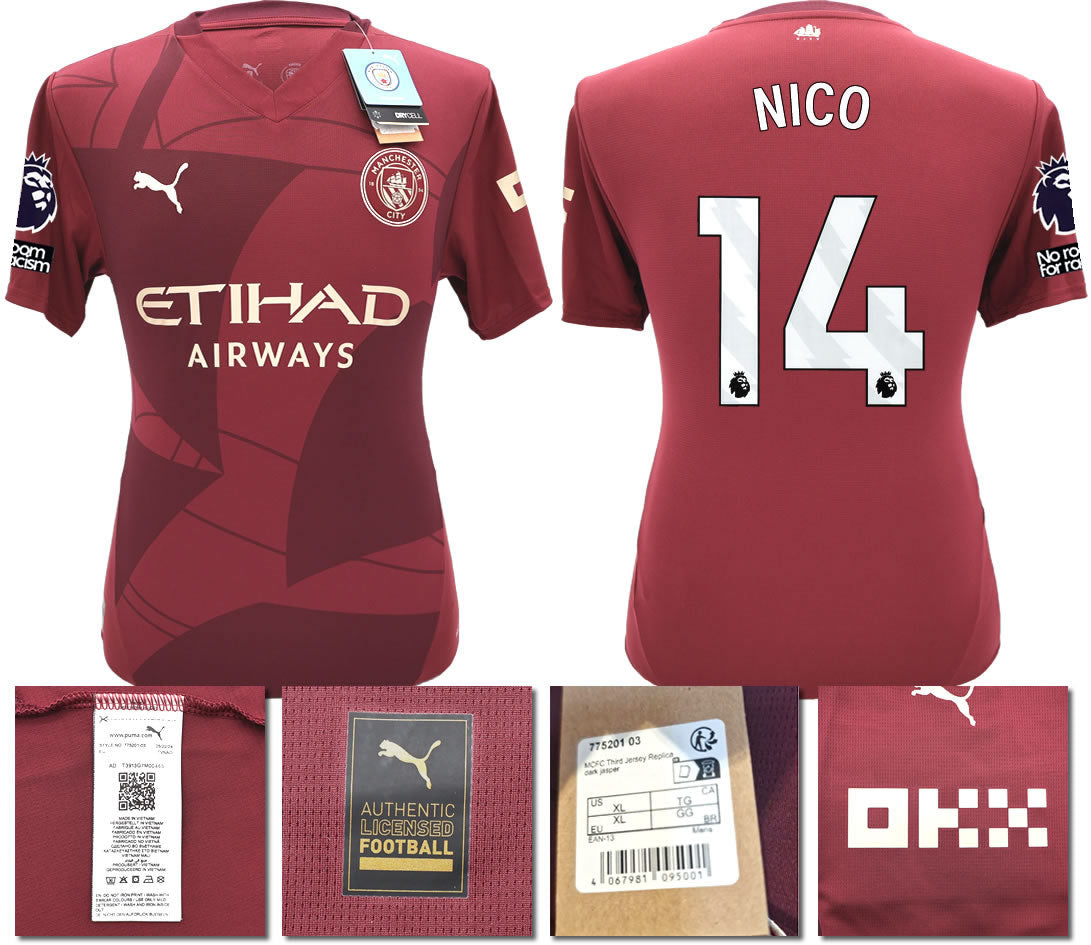 BNWT 2024 2025 MAN CITY PUMA THIRD NICO 14 FOOTBALL SHIRT