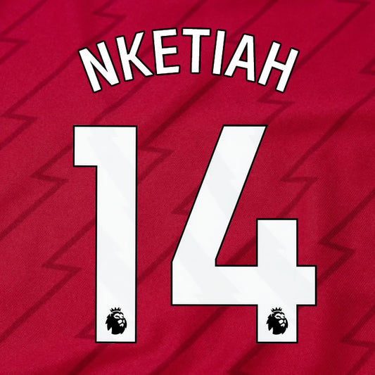 2023 2024 OFFICIAL ARSENAL NKETIAH 14 HOME PLAYER SIZE NAME SET