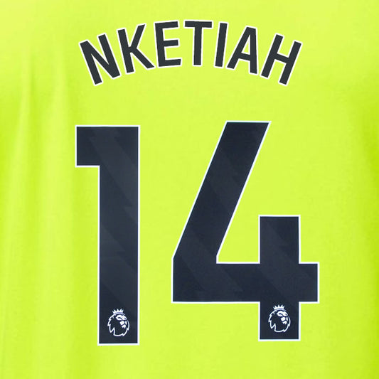 2023 2024 OFFICIAL ARSENAL NKETIAH 14 AWAY PLAYER SIZE NAME SET