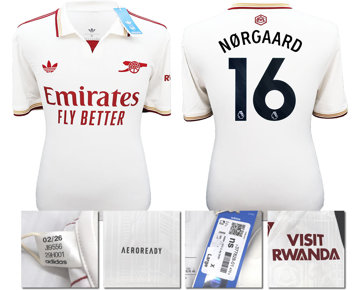 BNWT 2025/2026 ARSENAL F.C. ADIDAS 3RD SHIRT NORGAARD 16