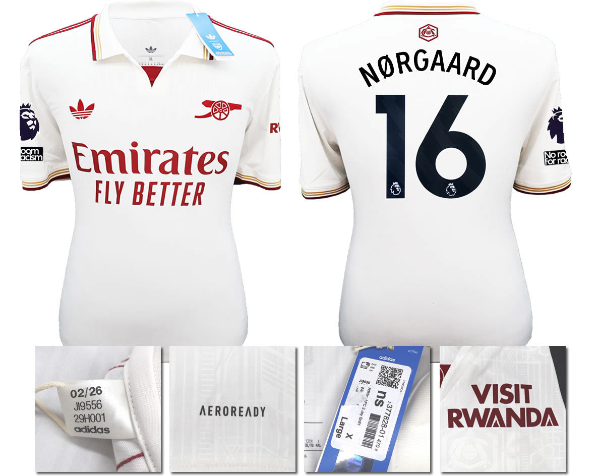 BNWT 2025/2026 ARSENAL F.C. ADIDAS 3RD SHIRT NORGAARD 16