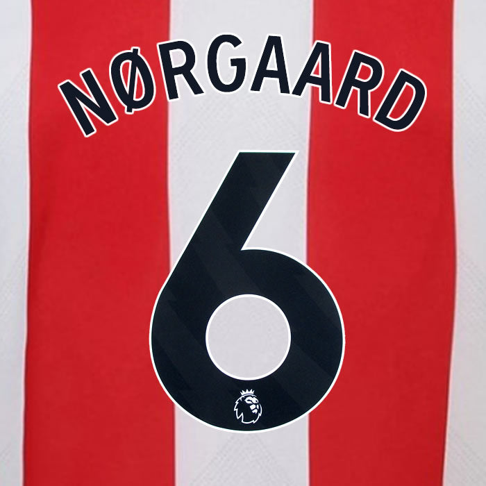 2024 2025 BRENTFORD NORGAARD 6 OFFICIAL BLACK HOME PLAYER SIZE NAMESET