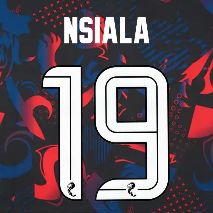 2024 2025 Rangers NSIALA 19 WHITE 3RD OFFICIAL PLAYER SIZE NAMESET