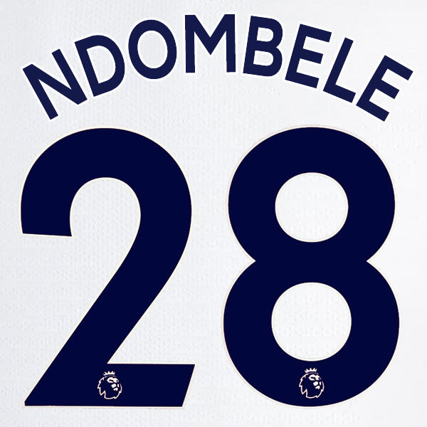 2019 2020 TOTTENHAM HOTSPUR NDOMBELE 28 WHITE HOME OFFICIAL PLAYER SIZE NAME SET