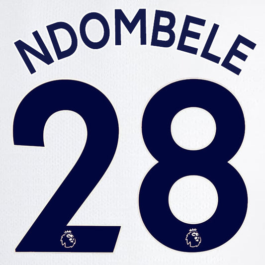 2019 2020 TOTTENHAM HOTSPUR NDOMBELE 28 WHITE HOME OFFICIAL PLAYER SIZE NAME SET