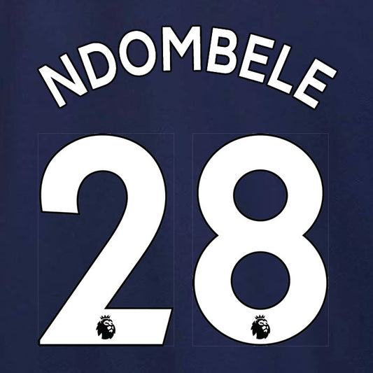 2019 2020 TOTTENHAM HOTSPUR NDOMBELE 28 WHITE AWAY OFFICIAL PLAYER SIZE NAME SET