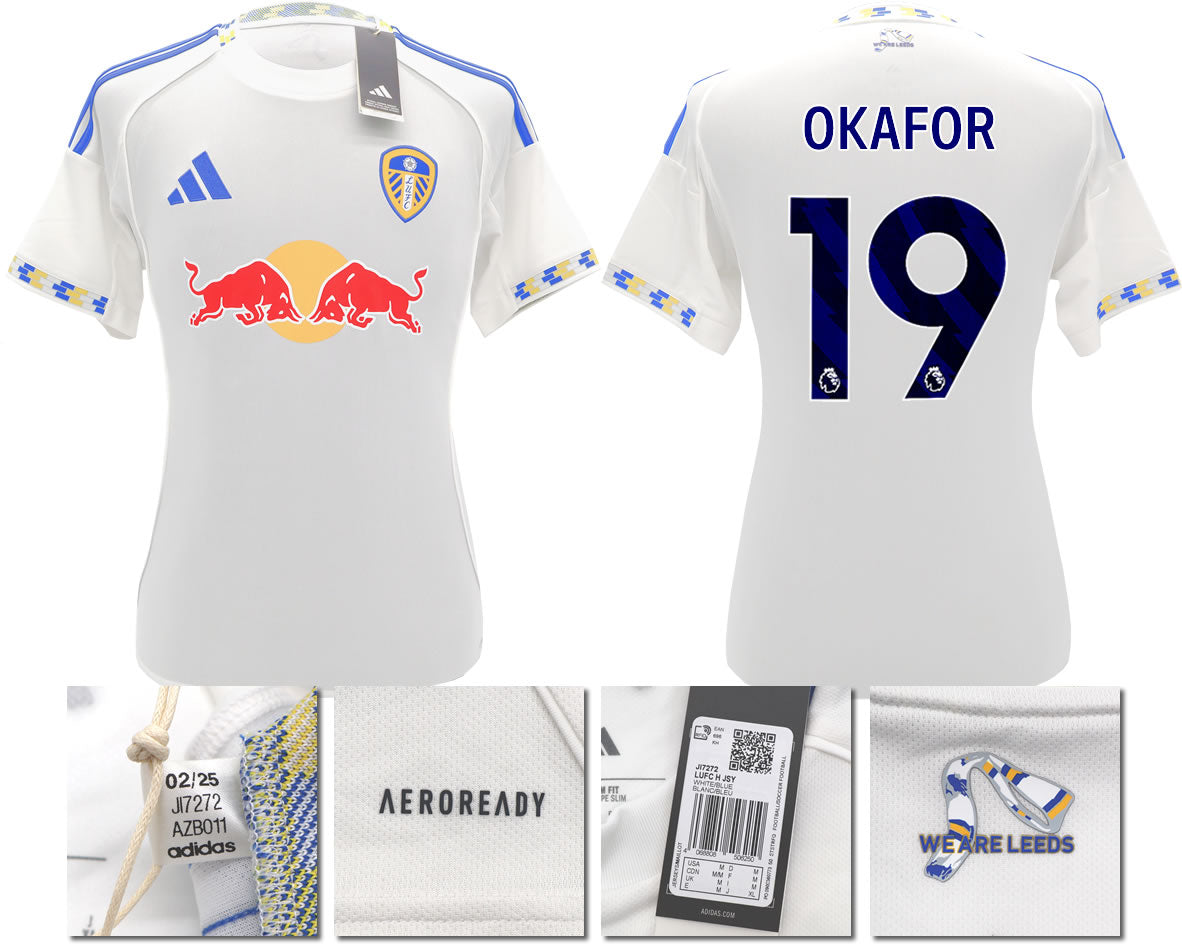 BNWT 2025/2026 Leeds United FC adidas OKAFOR 19 Home Shirt – Official Player Options Available