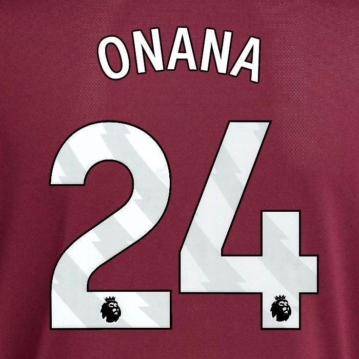 2025 2026 ASTON VILLA ONANA 24 OFFICIAL WHITE HOME PLAYER SIZE NAMESET