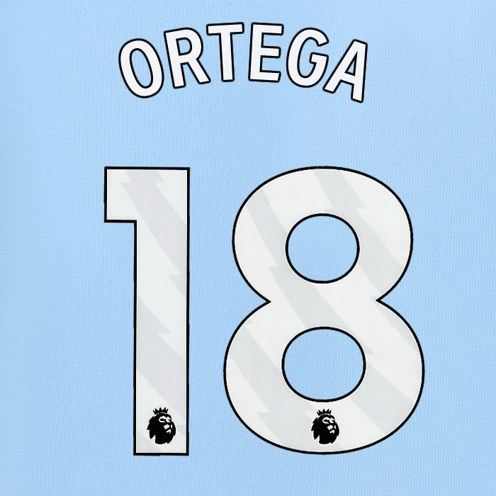2023 2024 OFFICIAL MANCHESTER CITY ORTEA 18 HOME PLAYER SIZE NAME SET