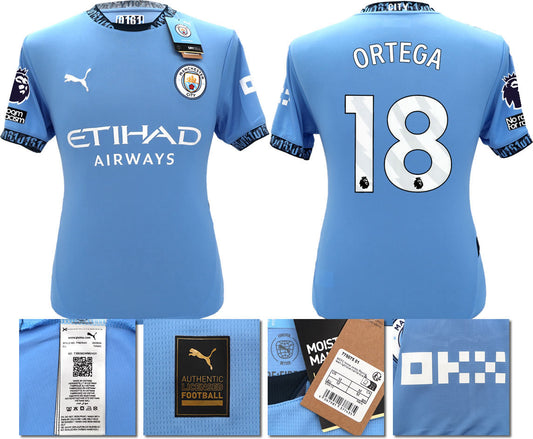 BNWT 2024 2025 MAN CITY PUMA HOME ORTEGA 18 FOOTBALL SHIRT
