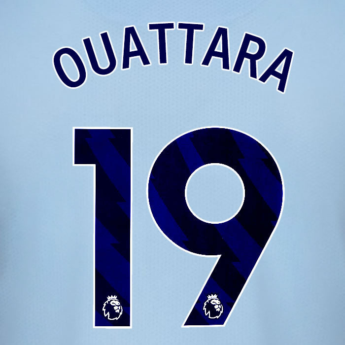 2025 2026 BRENTFORD OUATTARA 19 BLACK 3RD PLAYER SIZE NAME SET