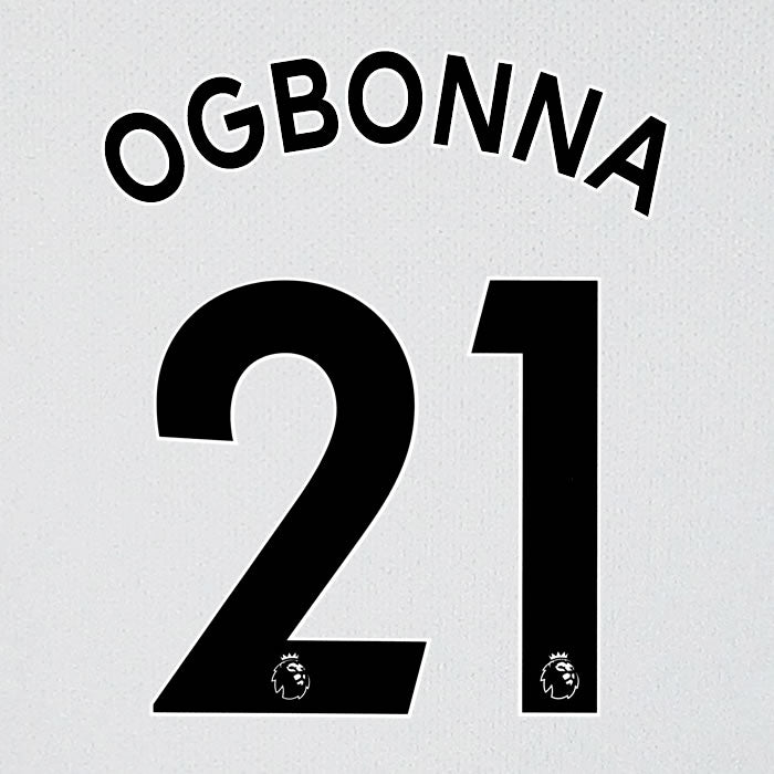2019 2020 WEST HAM OGBONNA 21 WHITE AWAY OFFICIAL PLAYER SIZE NAME SET