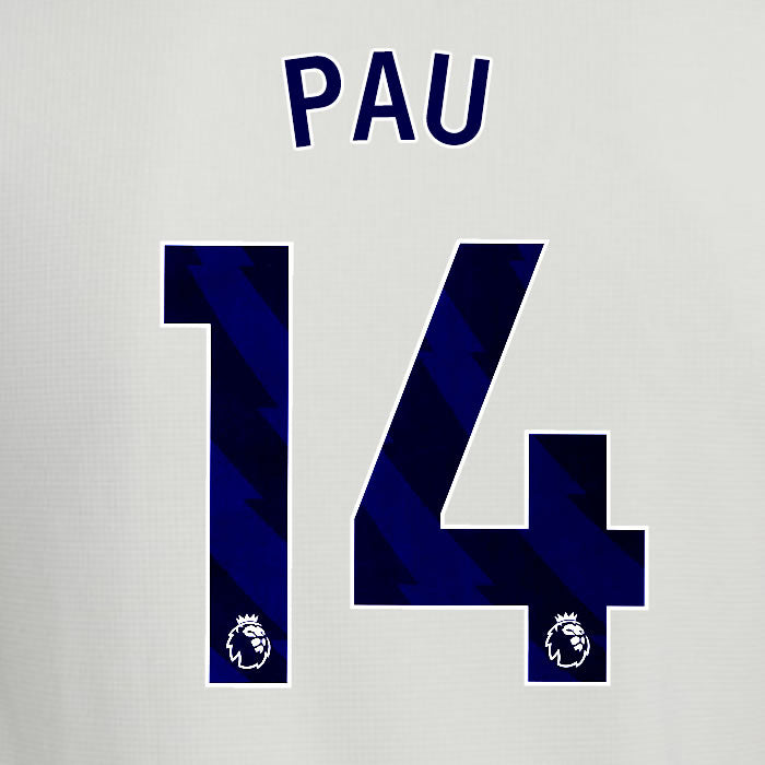 2025 2026 ASTON VILLA PAU 14 OFFICIAL BLUE 3RD PLAYER SIZE NAMESET