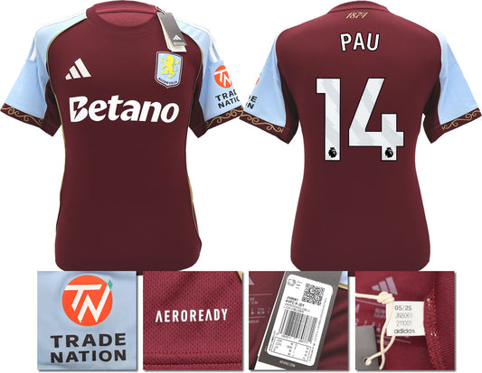 BNWT 2025/26 ASTON VILLA FC HOME SHIRT PAU 14