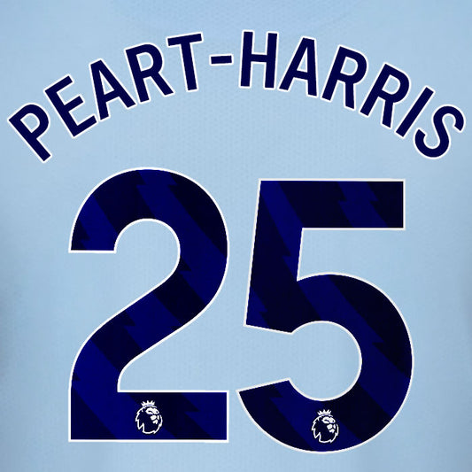 2025 2026 BRENTFORD PEART-HARRIS 25 BLACK 3RD PLAYER SIZE NAME SET