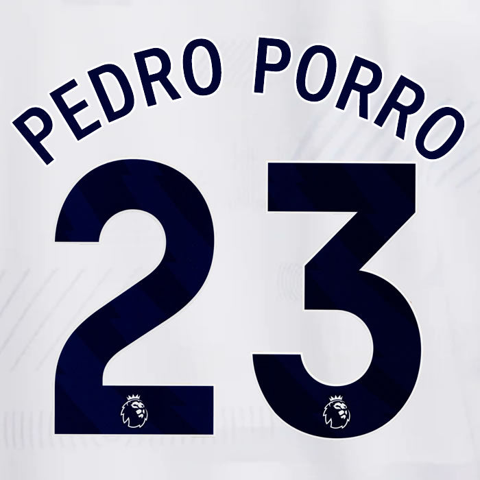 2023 2024 OFFICIAL TOTTENHAM HOTSPUR PEDRO PORRO 23 HOME PLAYER SIZE NAME SET