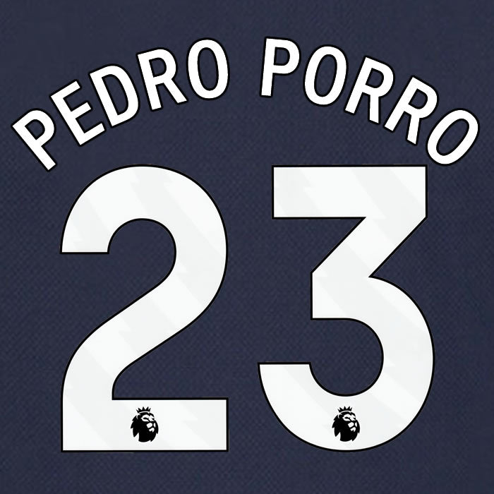 2023 2024 OFFICIAL TOTTENHAM HOTSPUR PEDRO PORRO 23 AWAY PLAYER SIZE NAME SET
