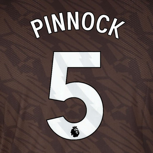 2025 2026 BRENTFORD PINNOCK 5 WHITE AWAY PLAYER SIZE NAME SET