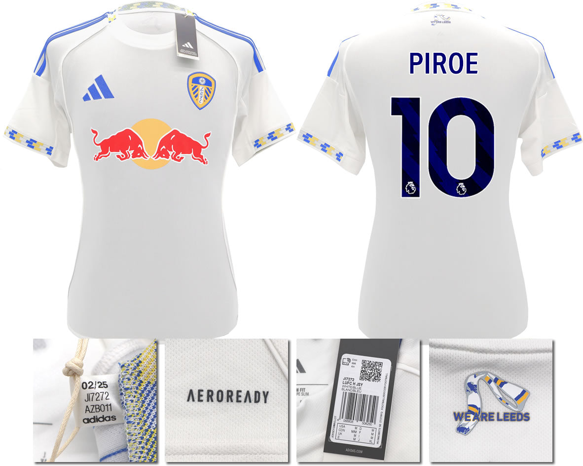BNWT 2025/2026 Leeds United FC adidas PIROE 10 Home Shirt – Official Player Options Available